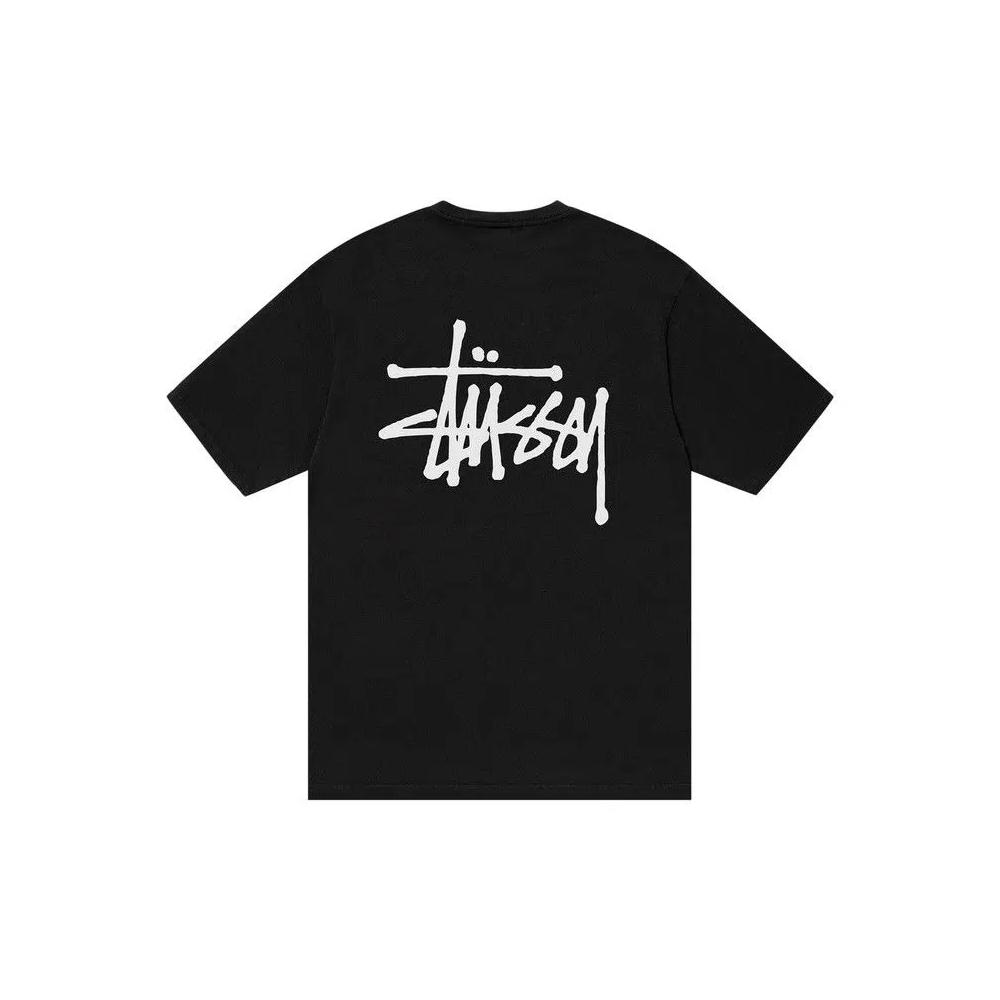 Футболки с коротким рукавом Stussy Basic Pigment Dyed Logo Tee 'Black' 2