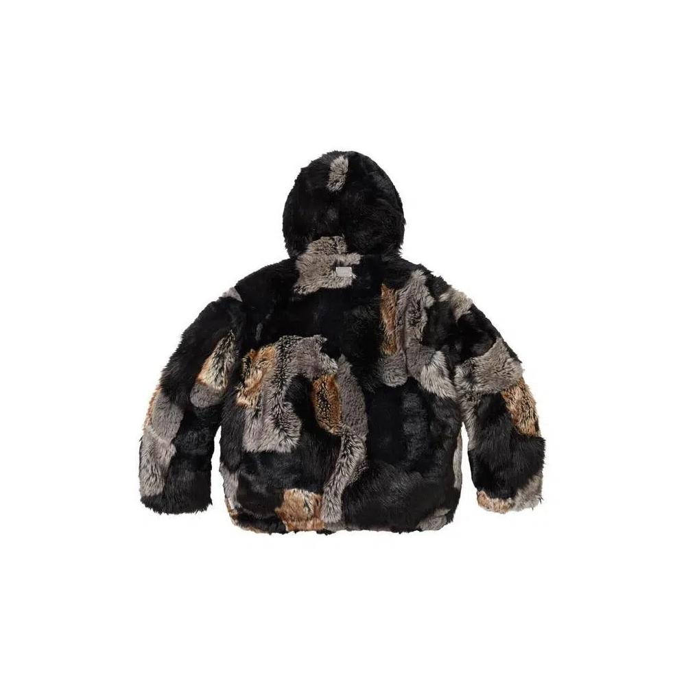 Куртки из искусственного меха Supreme Patchwork Windstopper Hooded Faux Fur Jacket 'Black' 2