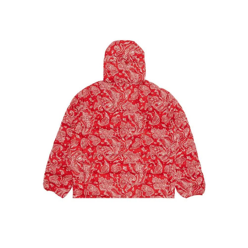 Пуховики Supreme Micro Down Half Zip Hooded Pullover «Red Paisley» 2