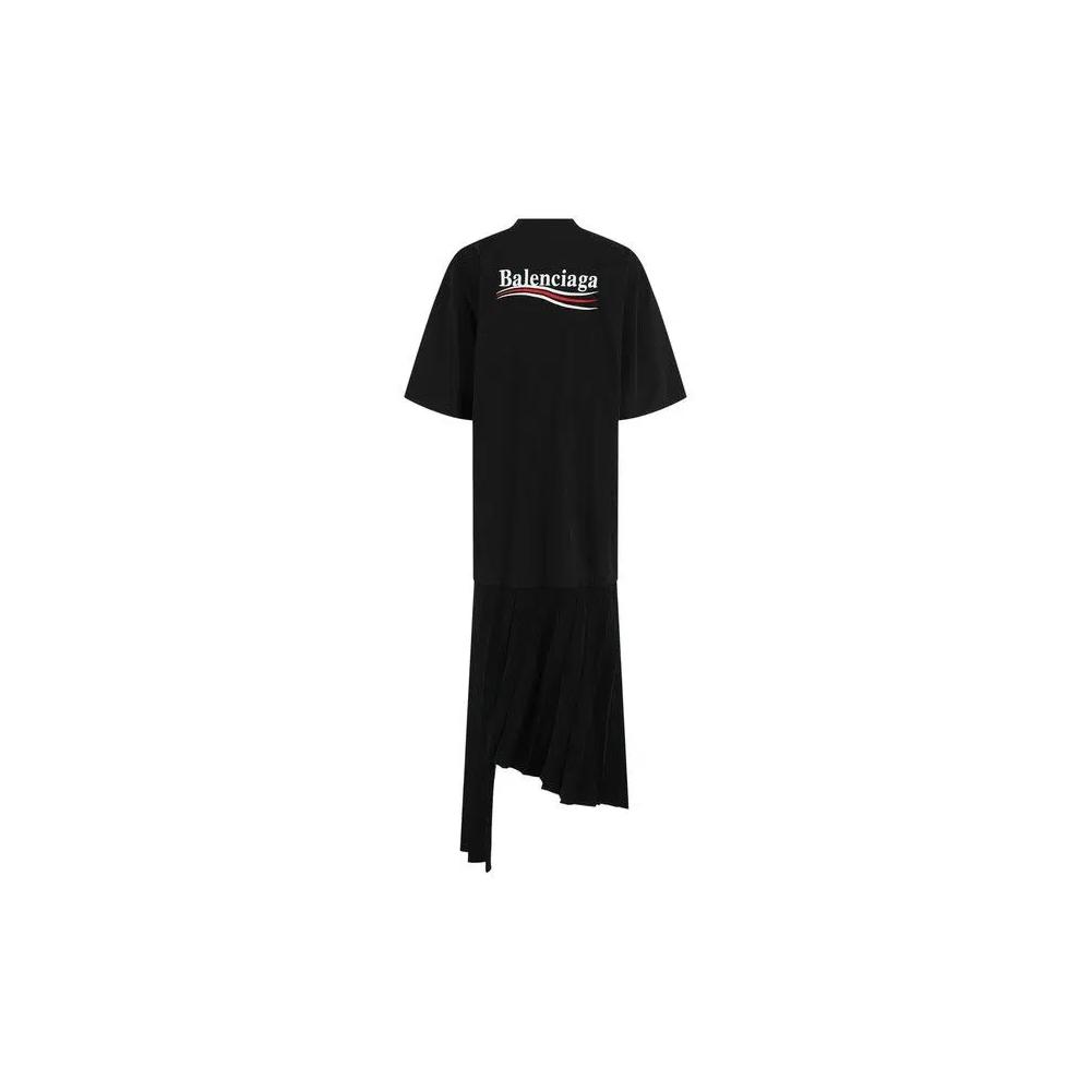 Мидди-платья Balenciaga Political Campaign Pleated T-Shirt Dress 'Black' 2