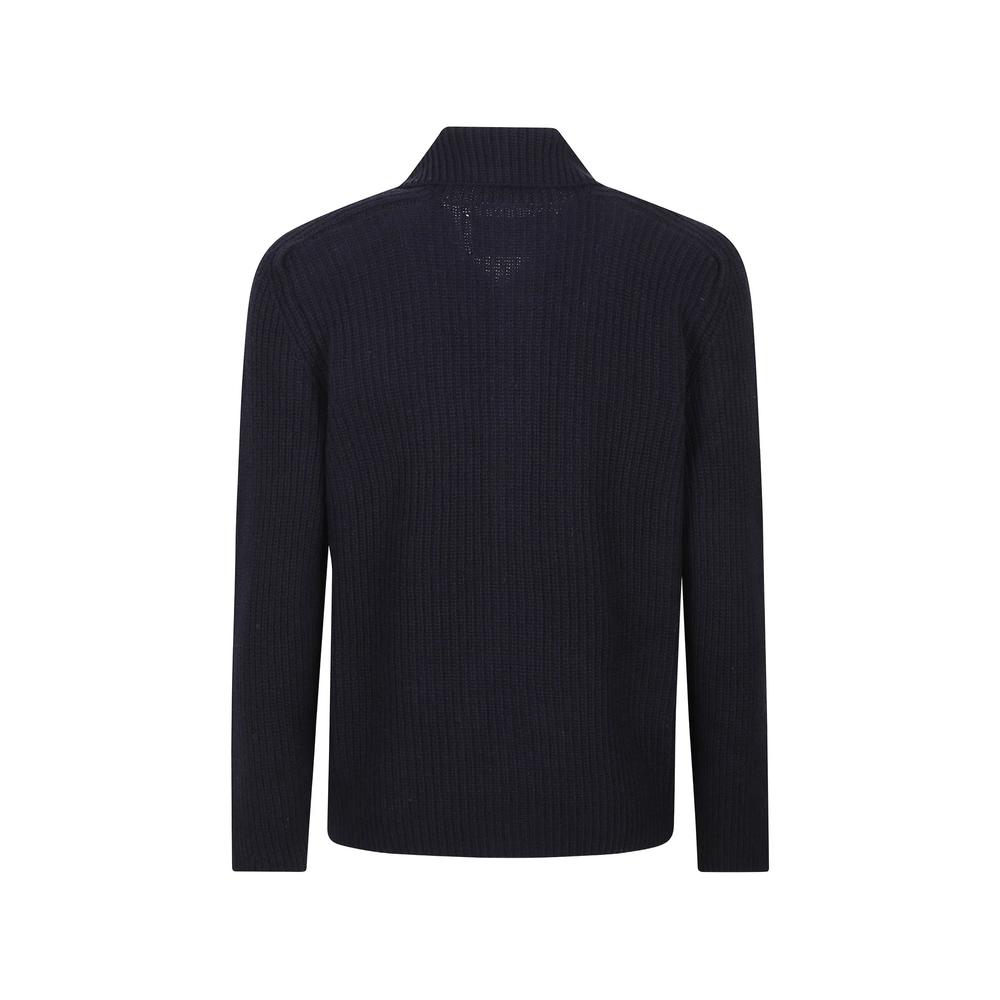 ribbed-knit zip-up cardigan 2