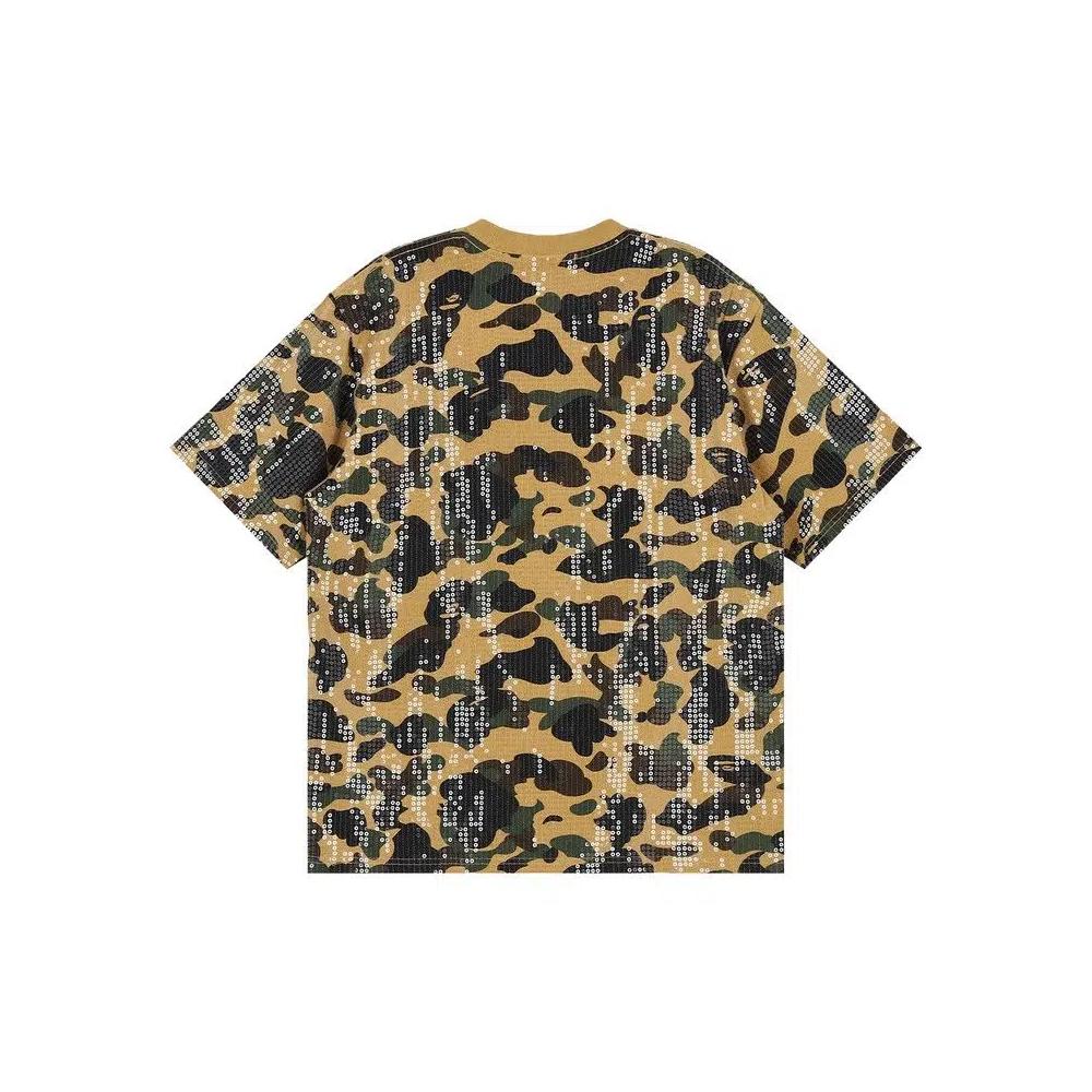 Футболки BAPE 1st Camo Logo Relaxed Fit Sequin Tee 'Жёлтый' 3