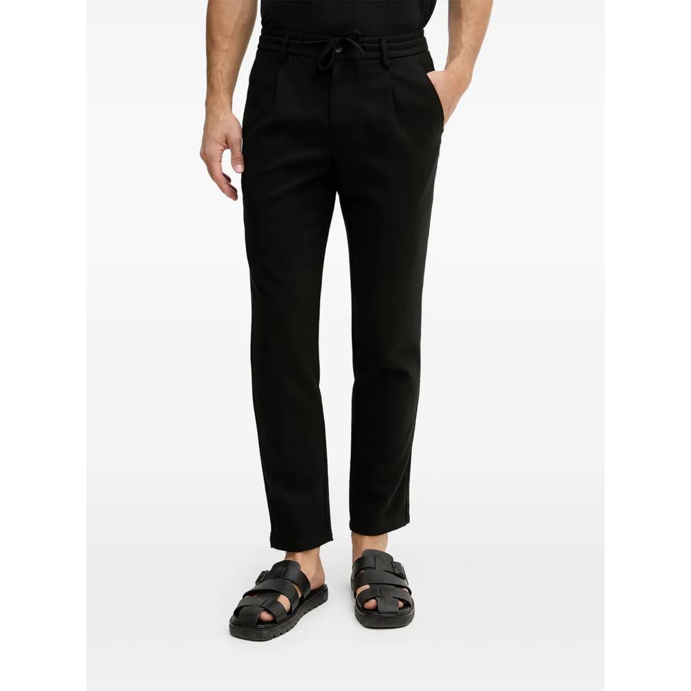 drawstring-waist pleated trousers 1