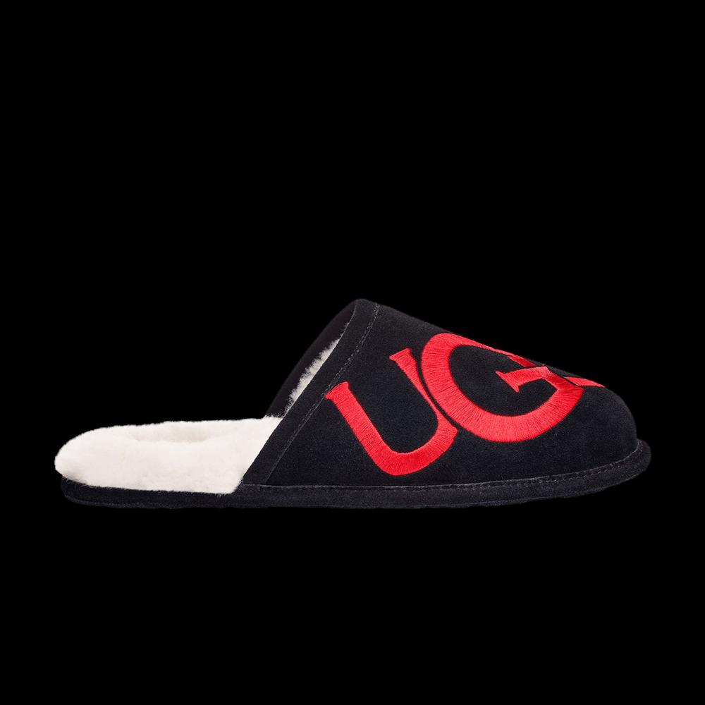 Тапочки UGG Scuff Slipper 'Logo - Black Red' 1