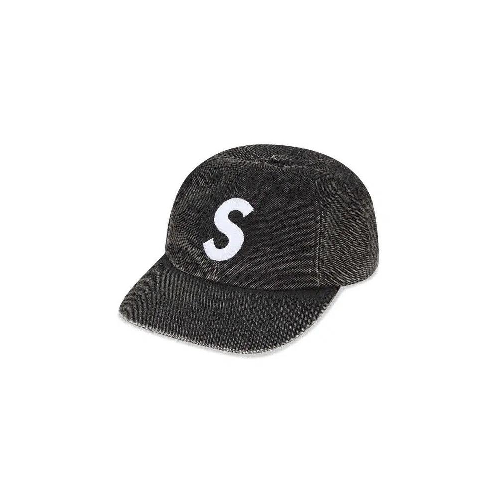 Кепки Supreme Pigment Coated Canvas S Logo 6-Panel 'Black' 1