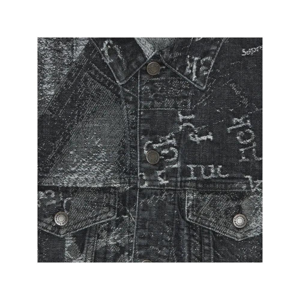 Джинсовые куртки Supreme Archive Denim Jacquard Trucker Jacket 'Black' 3