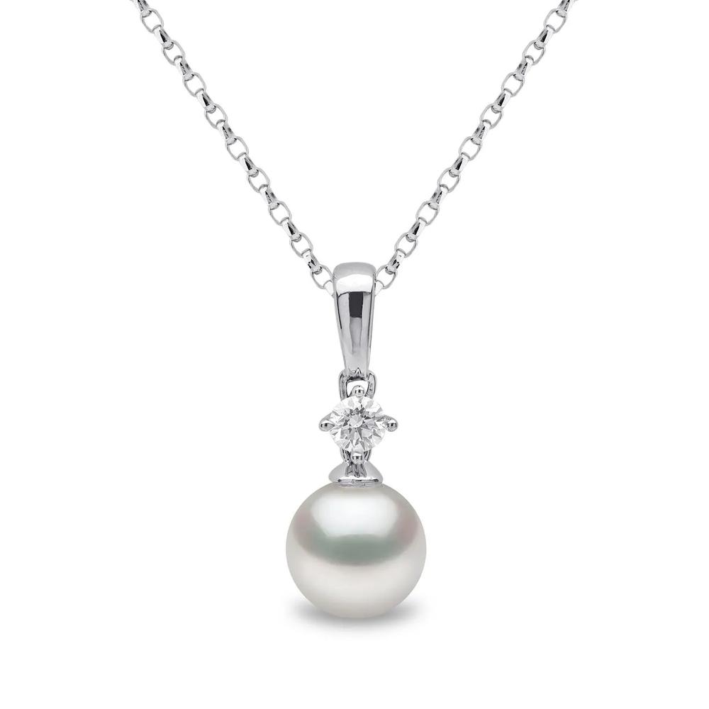 Колье Classic Akoya из белого золота с жемчугом и бриллиантами 1