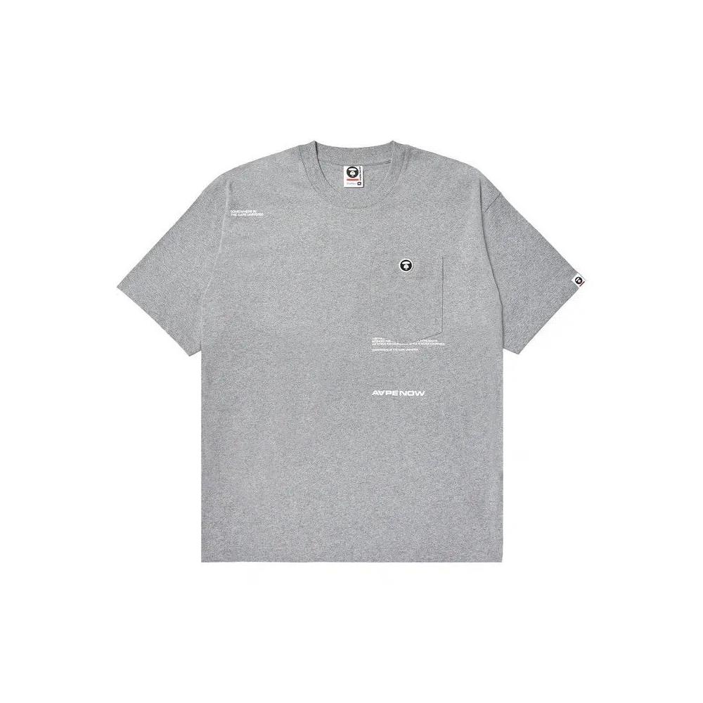 Футболки AAPE Moonface Chest Pocket Tee 'Серый/Хизер' 1