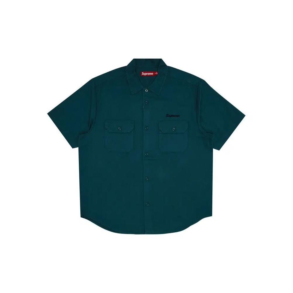 Овершерты Supreme Rhinestone Pin Up Short-Sleeve Work Shirt 'Work Green' 1