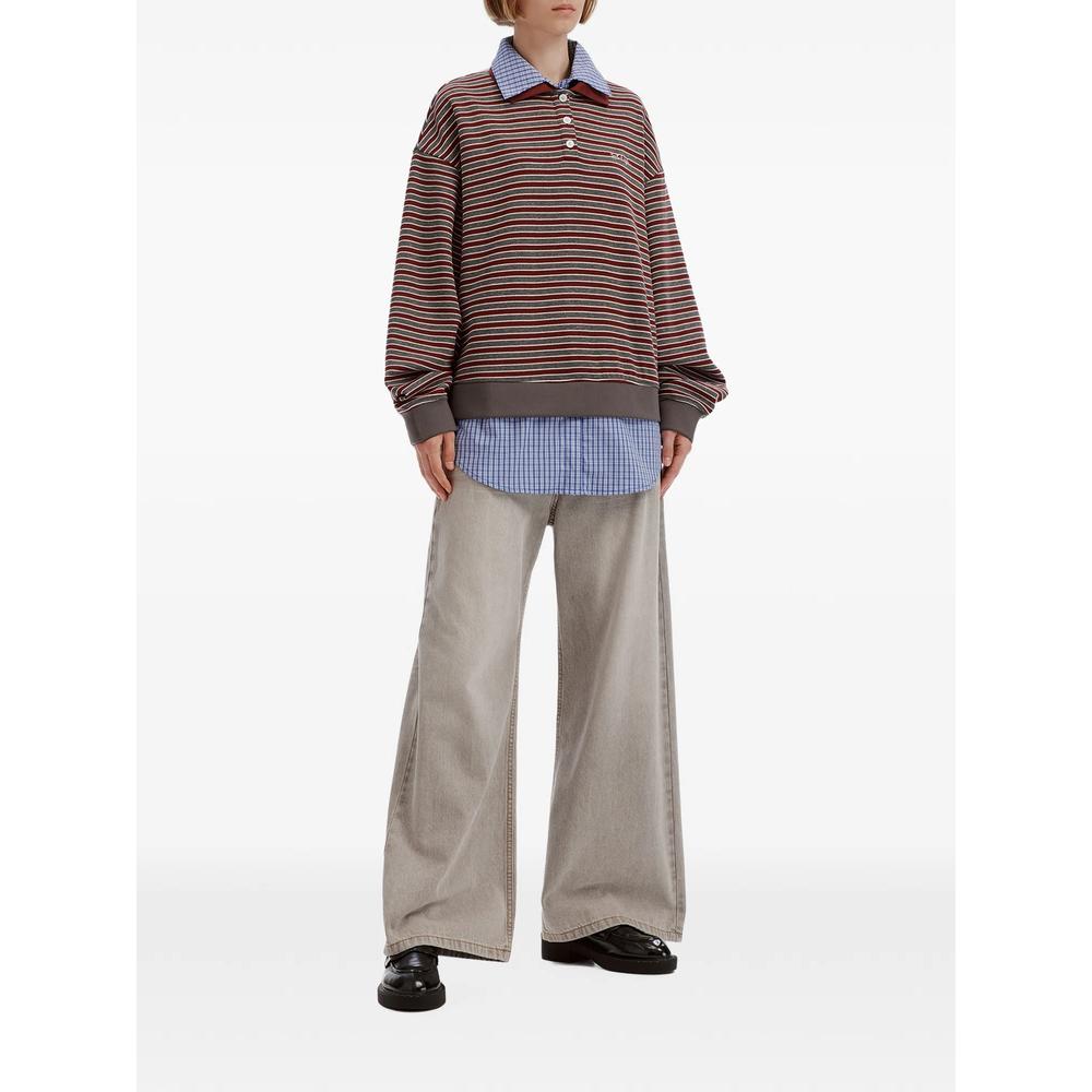 striped layered-effect sweater 2