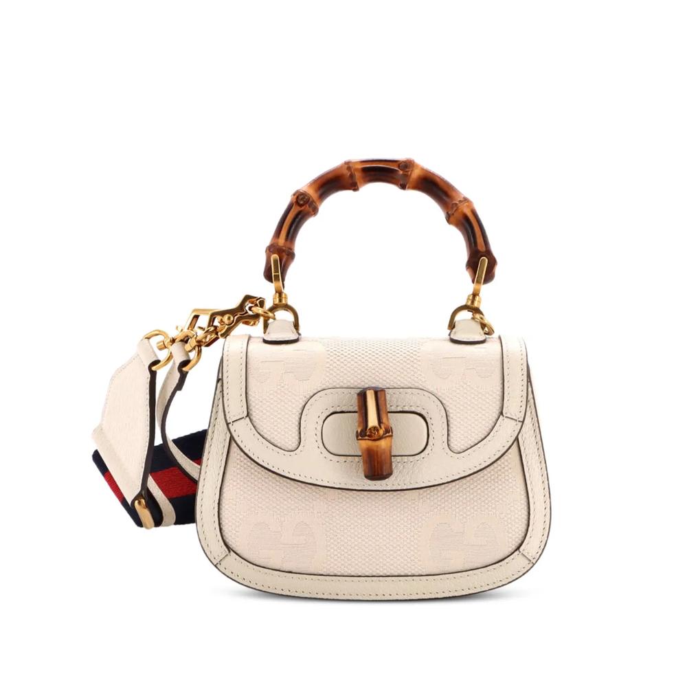 Мини-сумка через плечо Bamboo 1947 Top Handle Bag Jumbo GG Canvas 1