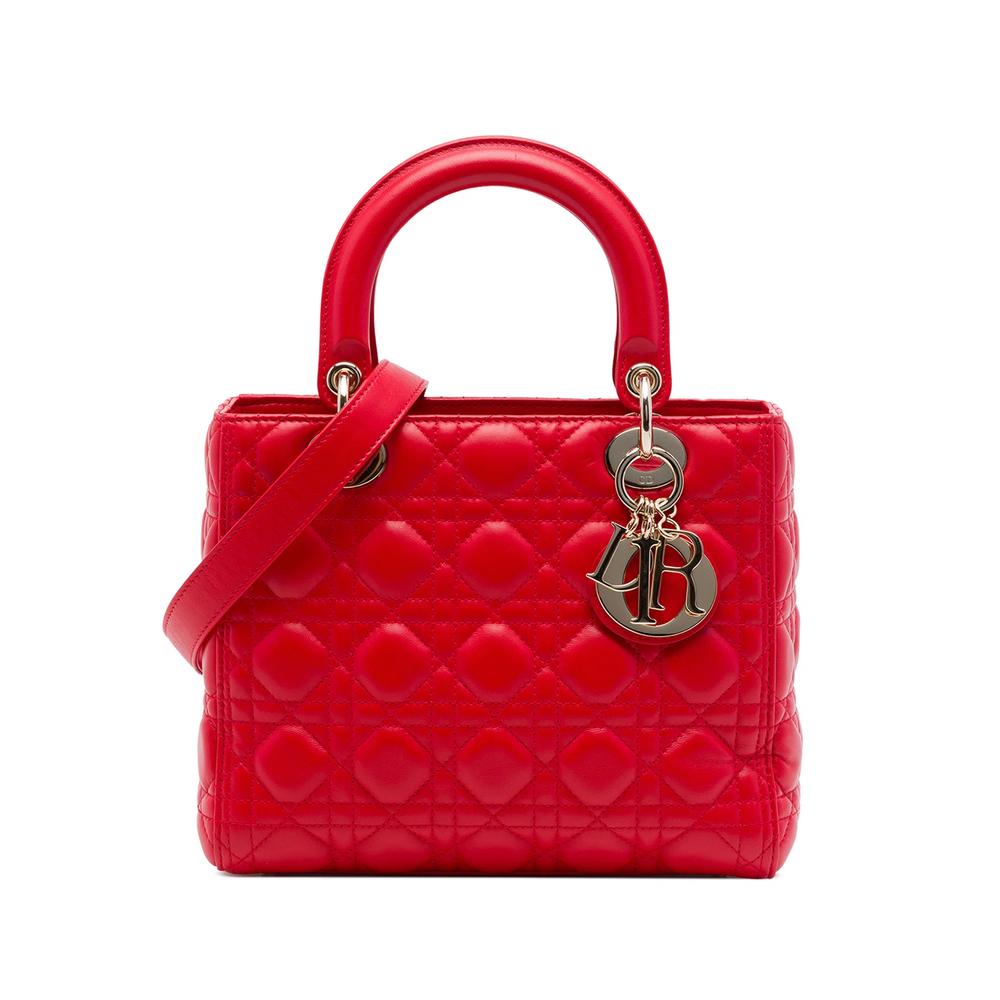 2018 Medium Lambskin Cannage Lady Dior satchel 1