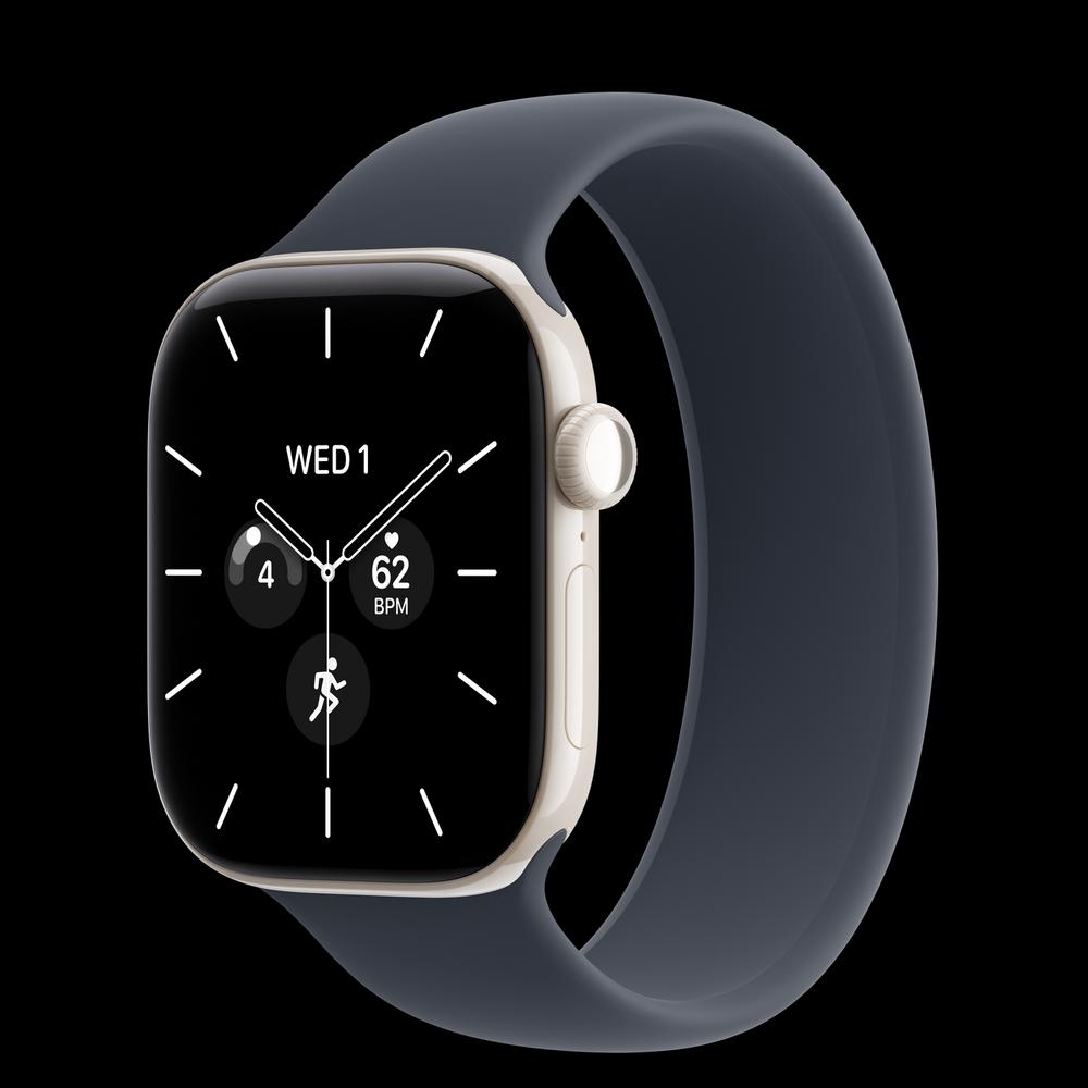 Apple Watch Series 12 42 мм, GPS + Cellular, керамика, Pearl White, ремешок Navy Blue Solo Loop 1