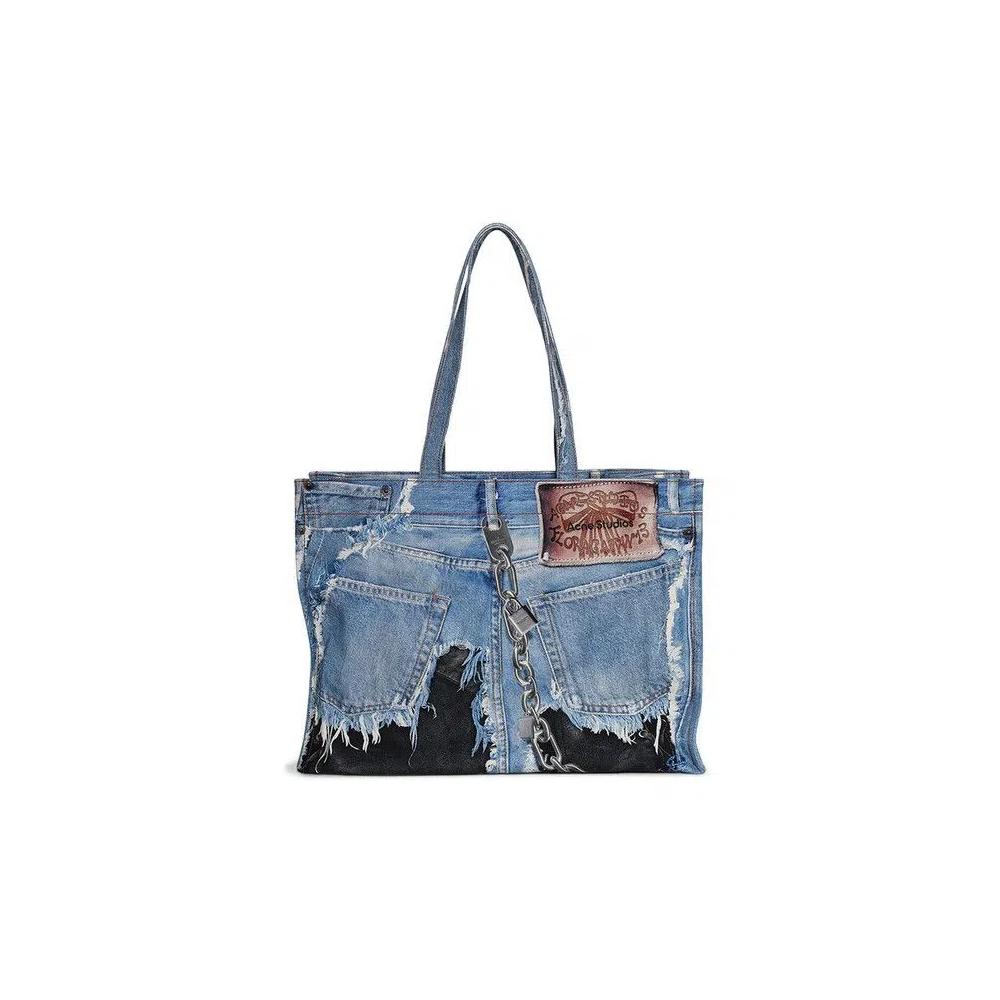 Сумки-тоут Acne Studios Denim Print Tote Bag 'Mid Blue' 2