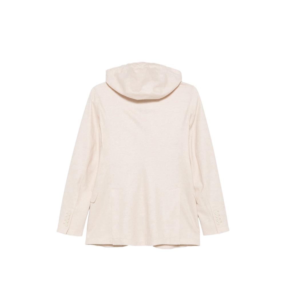 hooded button-fastening blazer 2