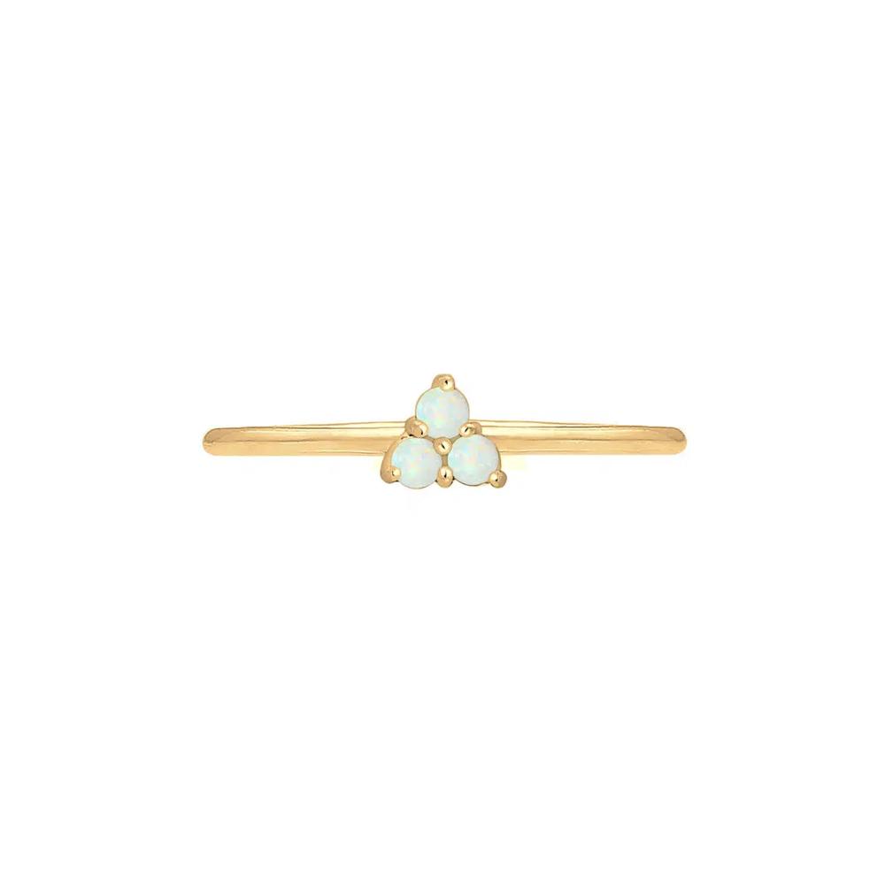Кольцо White Opal Cluster – серебро с позолотой 3