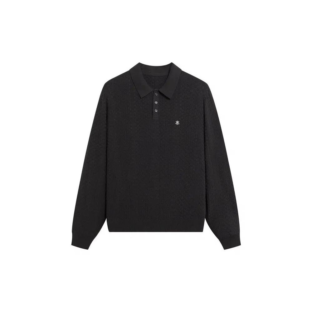 Поло Kith Long Sleeve Tilden Pullover 'Black' 1