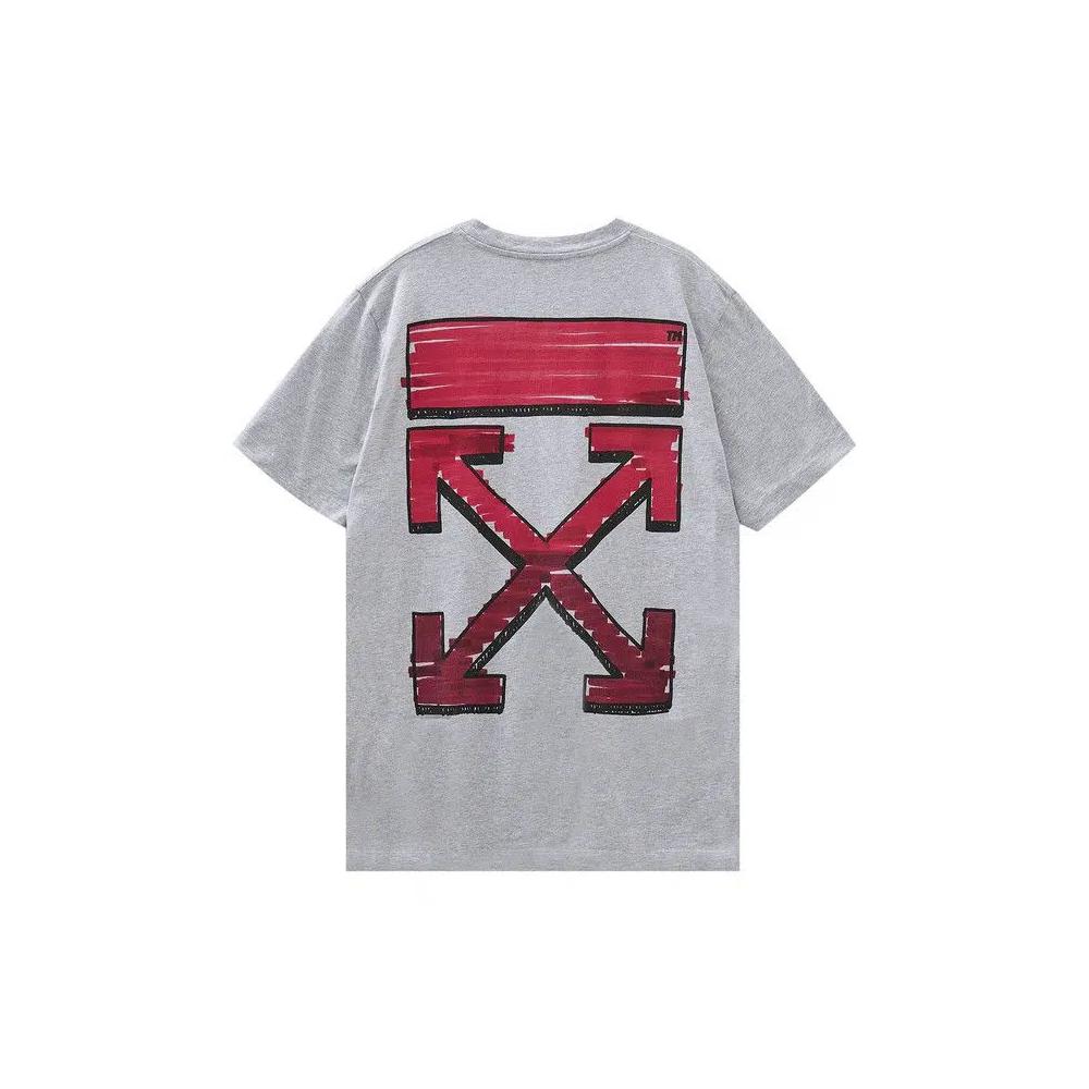 Футболки Off-White Marker Slim Tee 'Grey/Red' 2