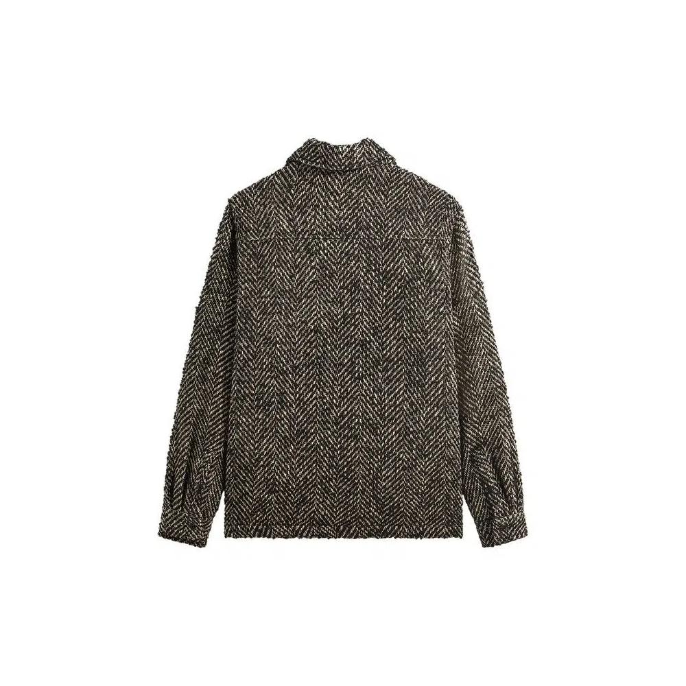 Овершерты Kith Oversized Herringbone Boxy Collared Overshirt 'Черный' 2