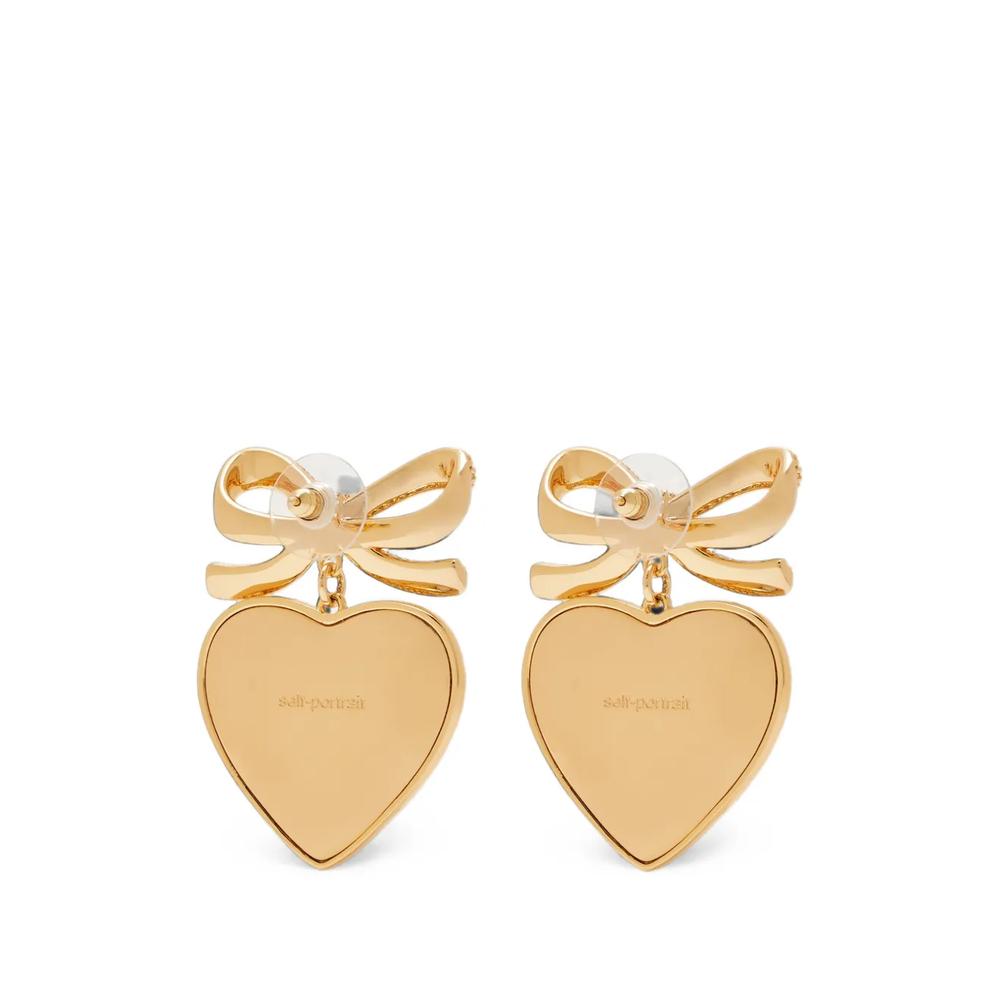 bow heart-pendant earrings 2
