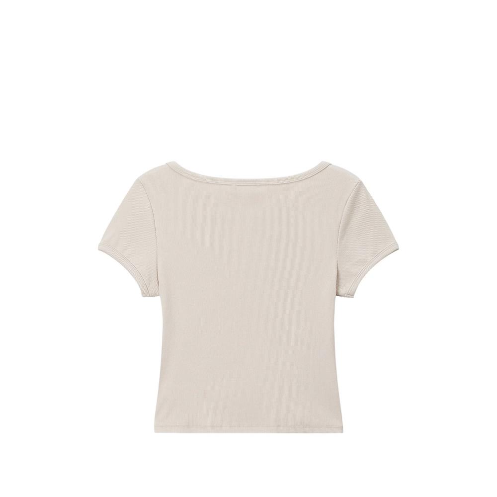 asymmetric button-fastening T-shirt 2