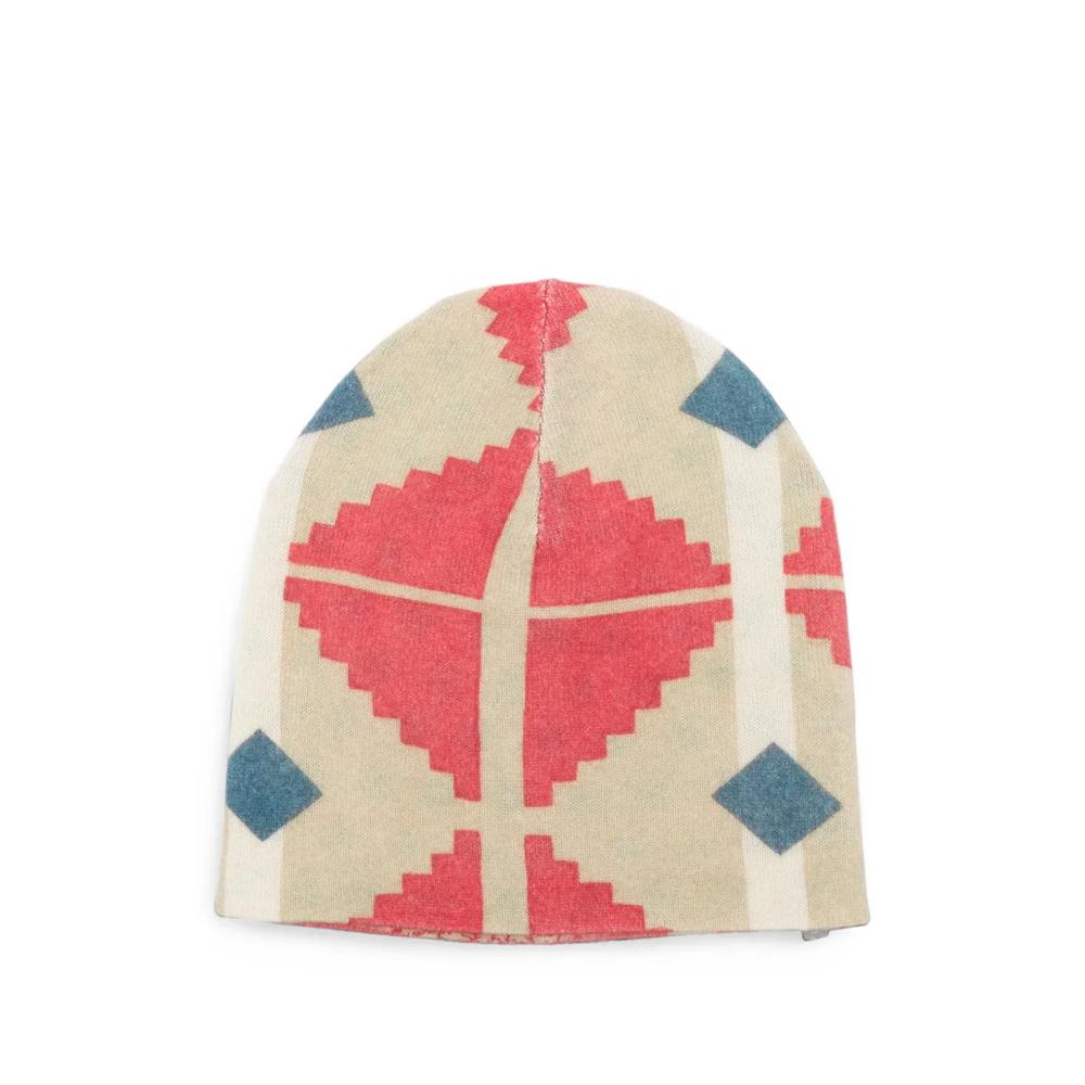 cashmere geometric-print beanie hat 2