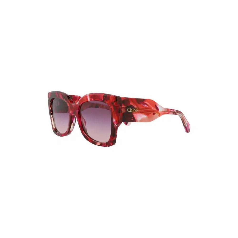 Солнцезащитные очки Chloé Square Frame Recycled Acetate Sunglasses 'Red/Violet' 2