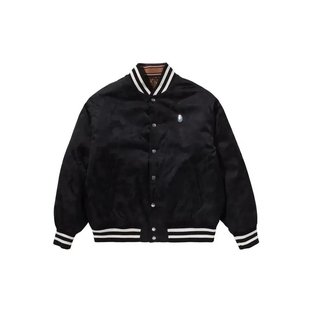 Верхняя одежда BAPE Solid Camo Jacquard Nylon Reversible Bomber Padded Jacket 'Black' 1