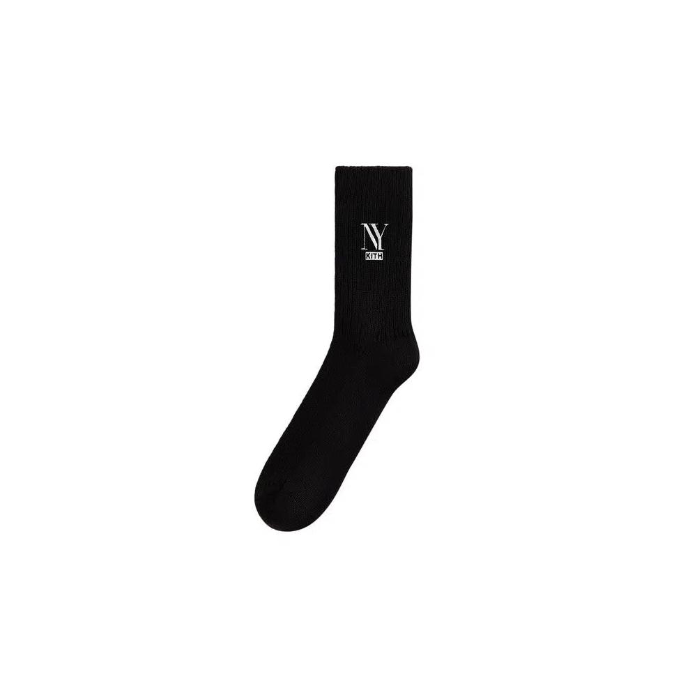Носки и колготки Kith Ny Cotton Slouchy Crew Socks 'Black' 1