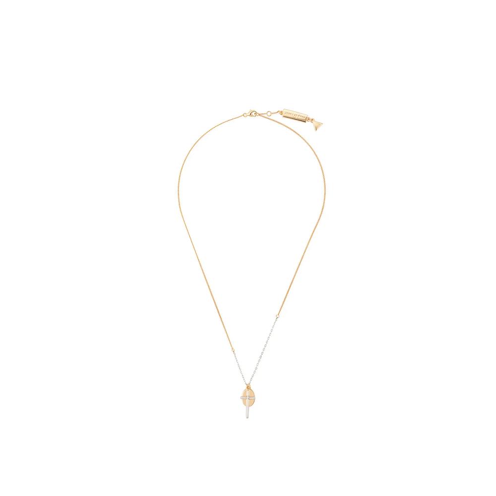 cross and disc necklace 1