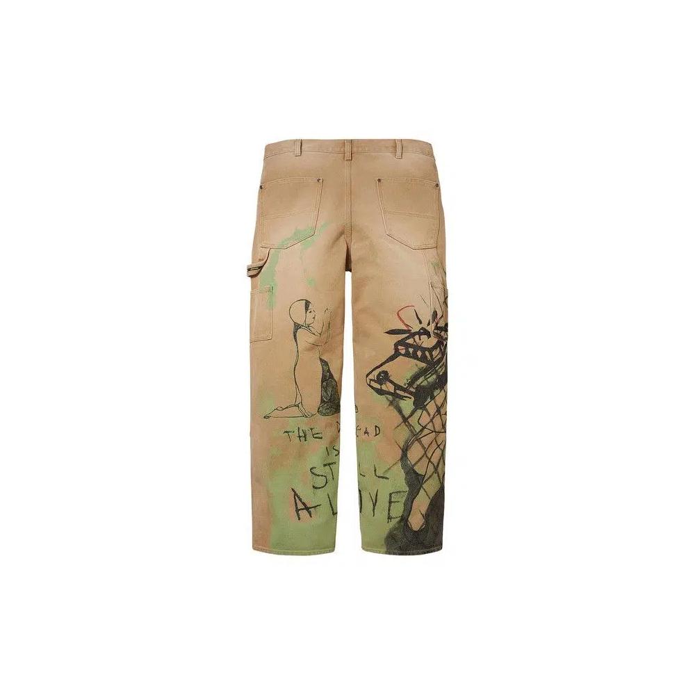Брюки Supreme x Rita Ackermann Double Knee Painter Pant 'Tan' 2