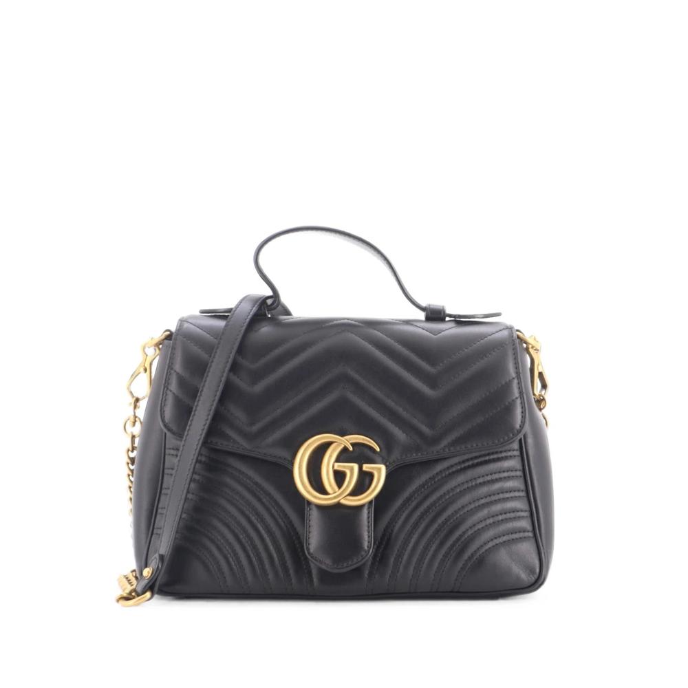 GG Marmont Top Handle Flap Bag Matelasse Leather Small satchel 1