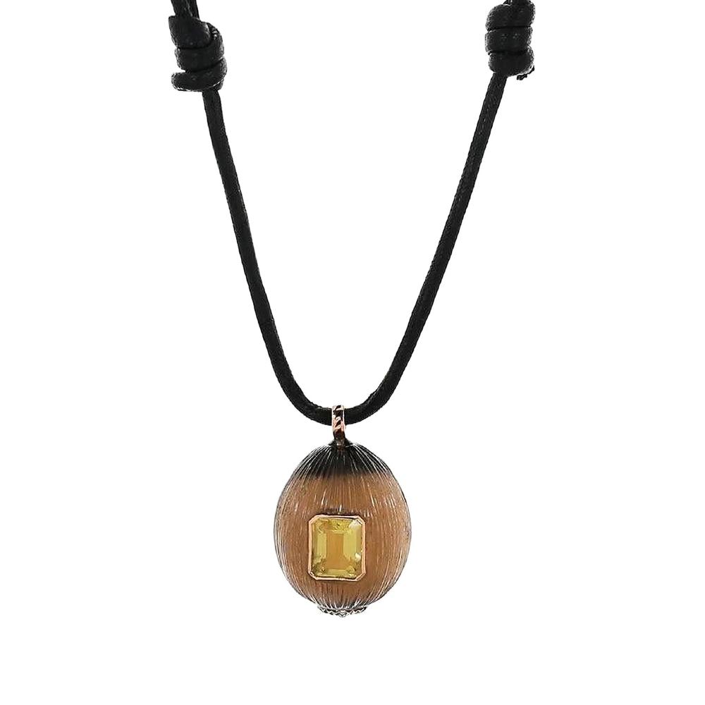 lemon quartz shell necklace 2
