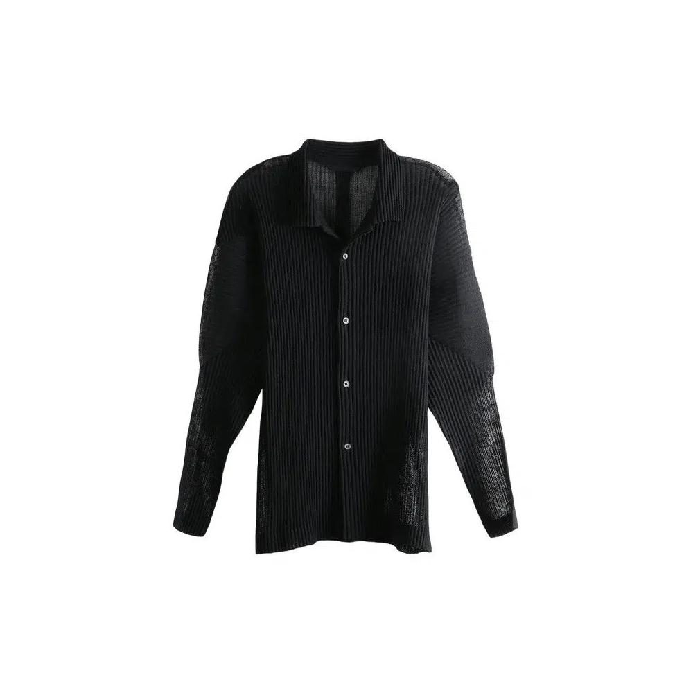 Рубашки и топы Homme Plissé Issey Miyake Rustic Mesh Shirt 'Черный' 1