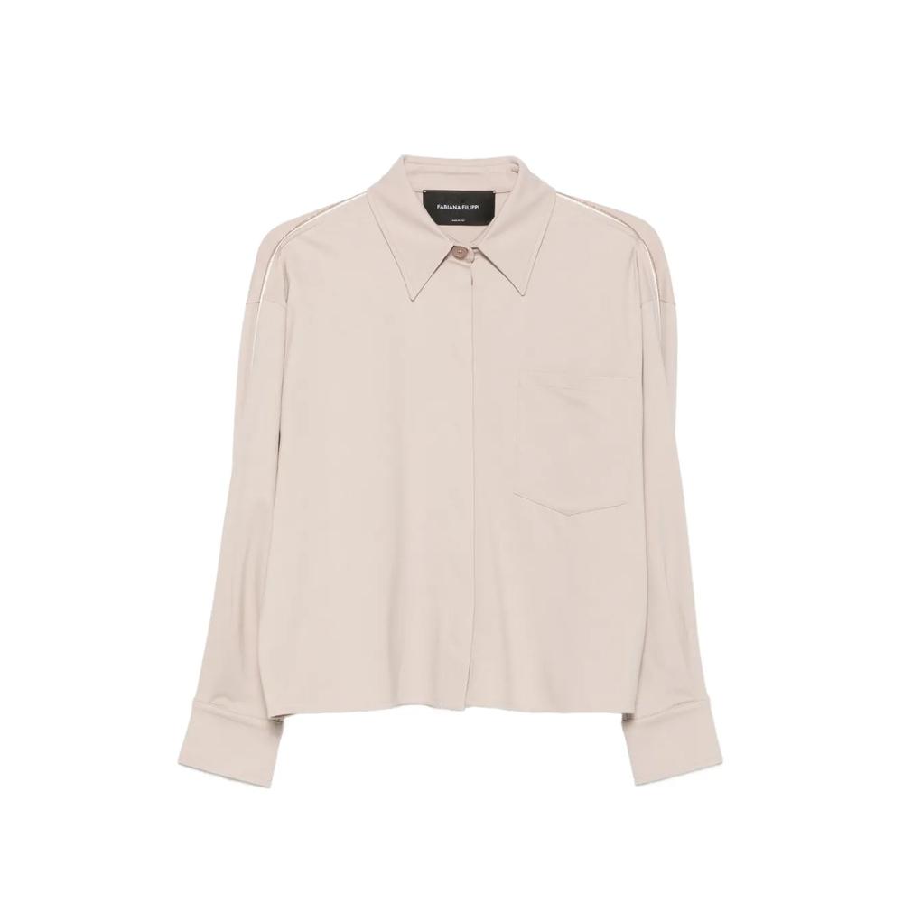 monili-trimmed chest-pocket shirt 1