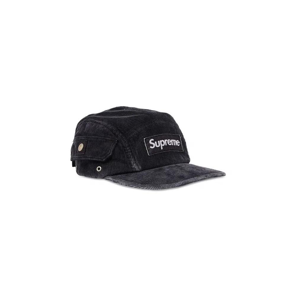 Бейсболки Supreme Corduroy Pocket Camp Cap 'Black' 2