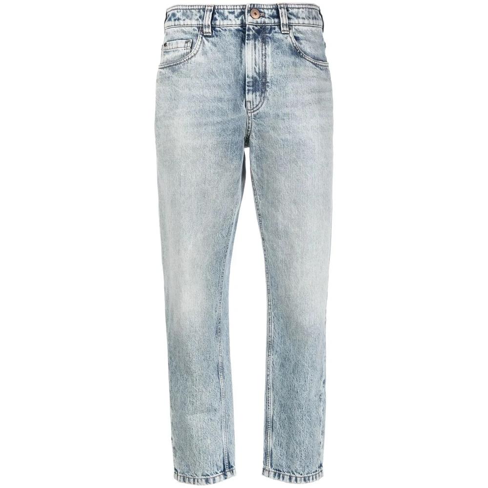 Джинсы бойфренды из вареного денима 1