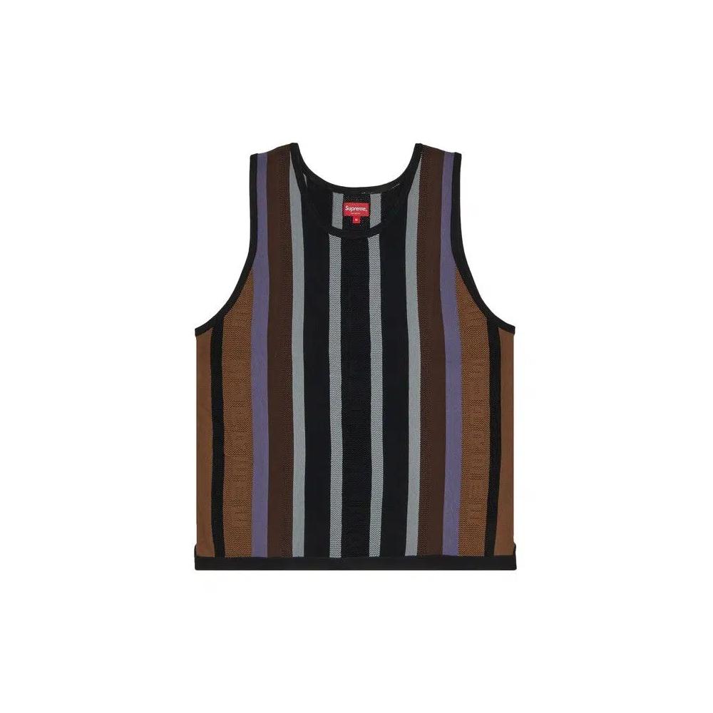 Майки Supreme Knit Stripe Tank Top 'Black' 1