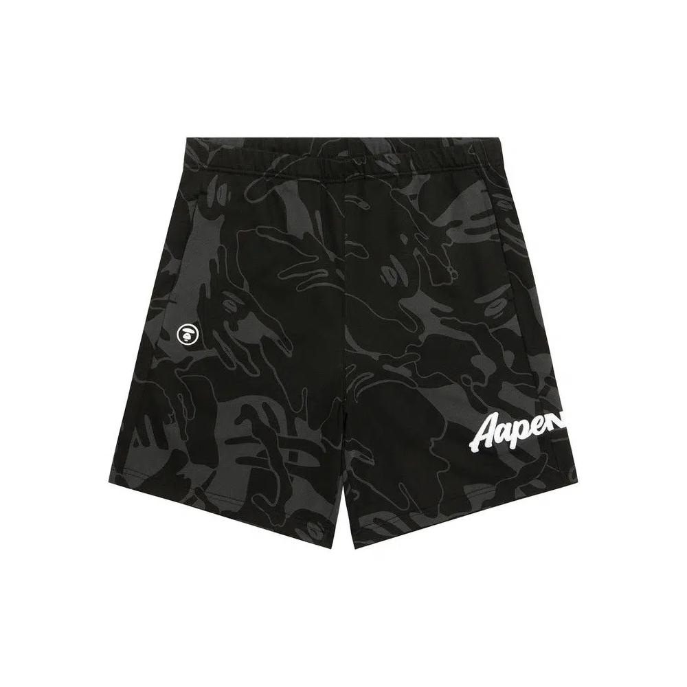AAPE Now Moonface Logo Camo Sweat Shorts 'Черный/Мульти' 1