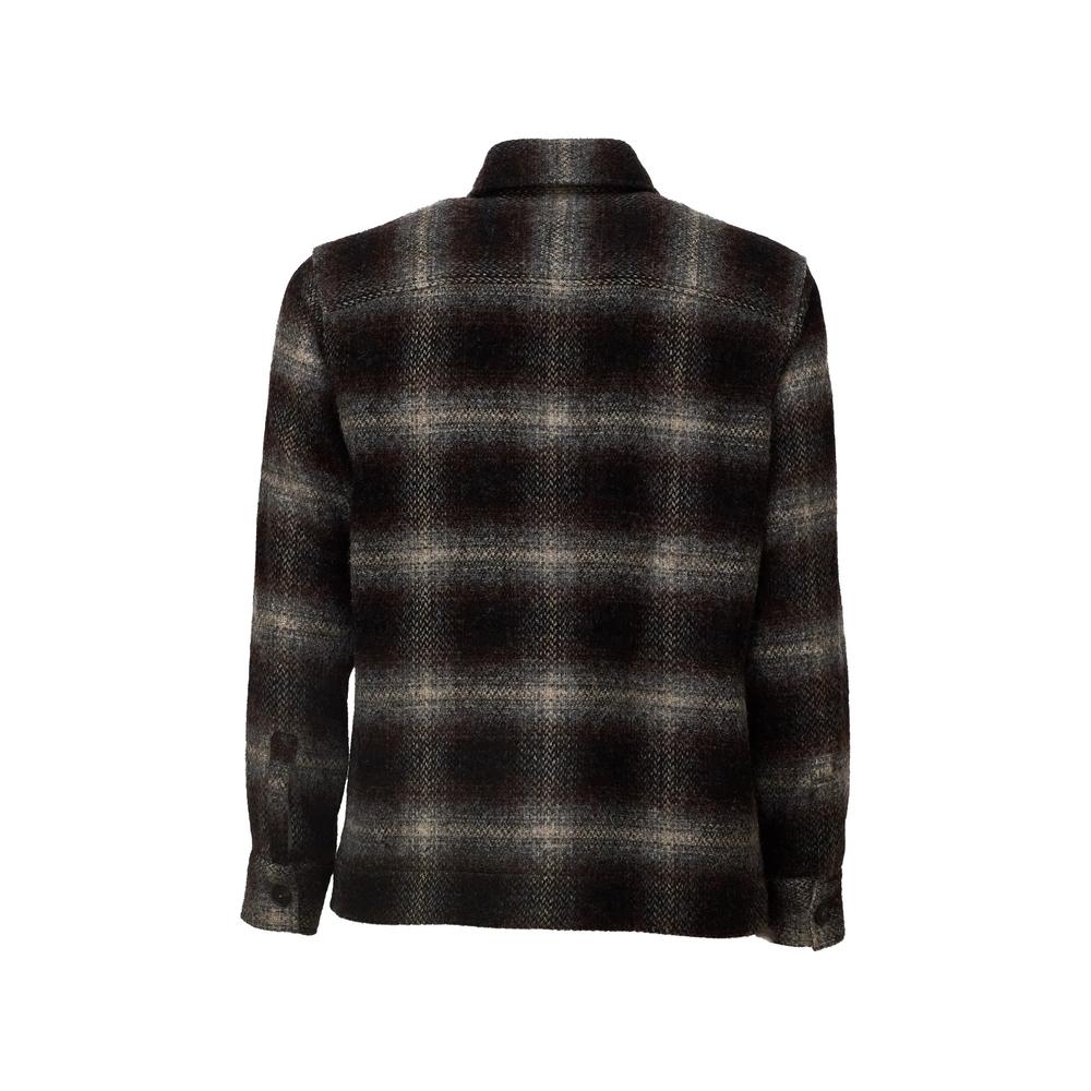 Moon check-pattern wool shirt 2