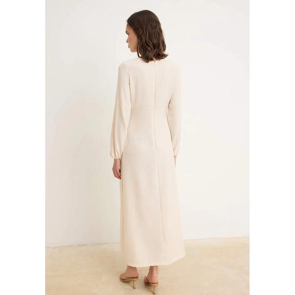 Экрю платье тканое, имитация льна Tctss25Eb00129 2
