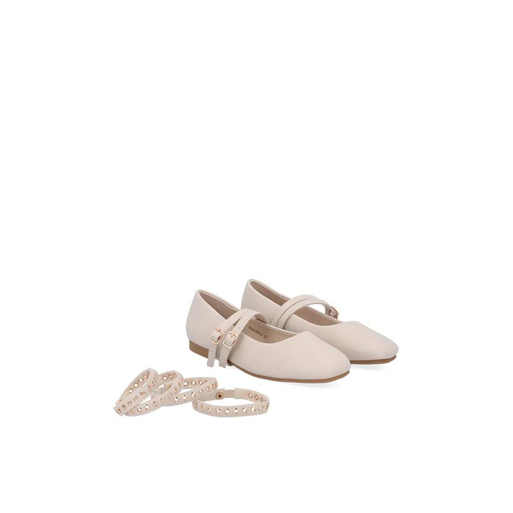 Балетки Beige Posie с люверсами 2