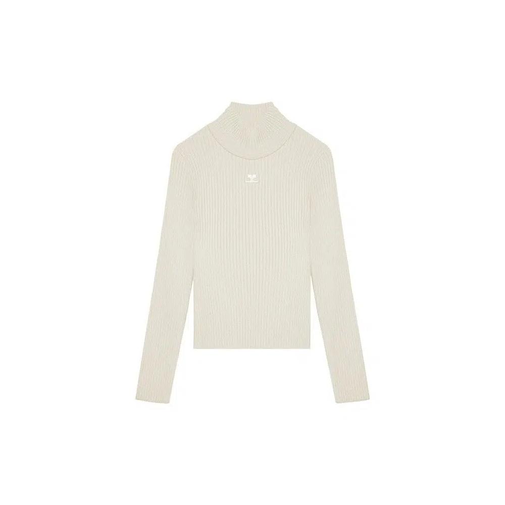 Свитеры Courrèges Mockneck Rib Knit Sweater 'Oats' 1