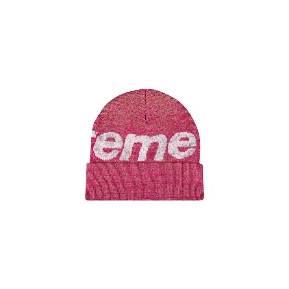 Бини Supreme Big Logo Beanie «Magenta Static» 2
