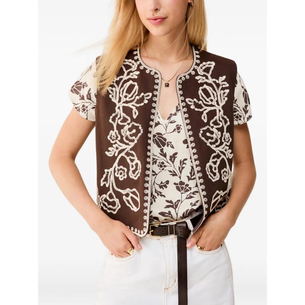 embroidered sleeveless gilet 2