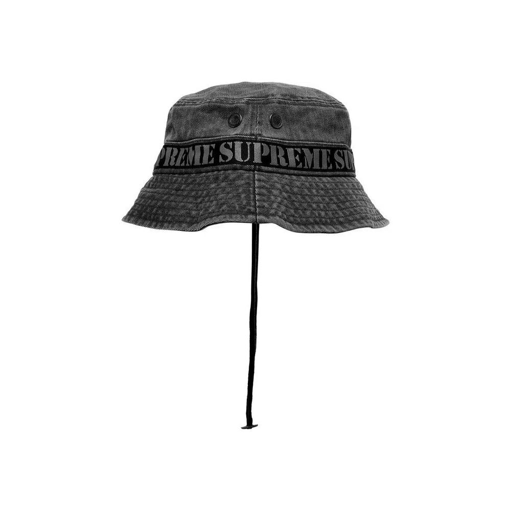 Панамы Supreme Stencil Webbing Boonie 'Black' 2