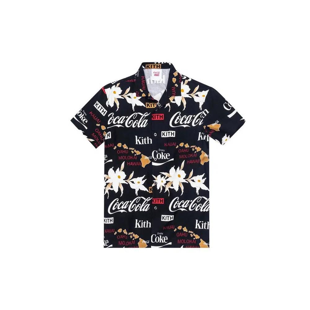 Рубашка на пуговицах Kith x Coca-Cola Hawaiian Camp Button Up 'Черный' 1