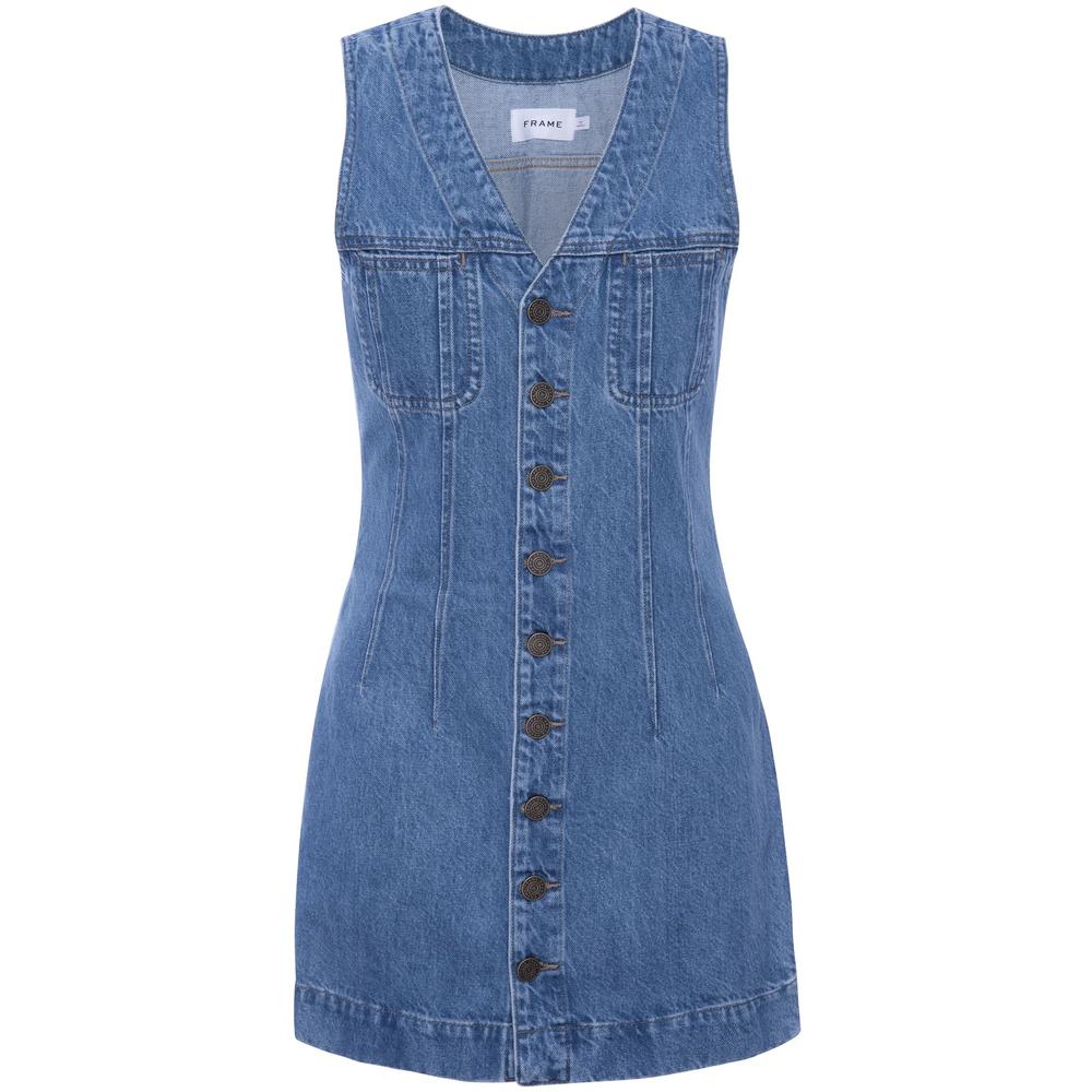 Платье мини Sleeveless Trucker из денима 1