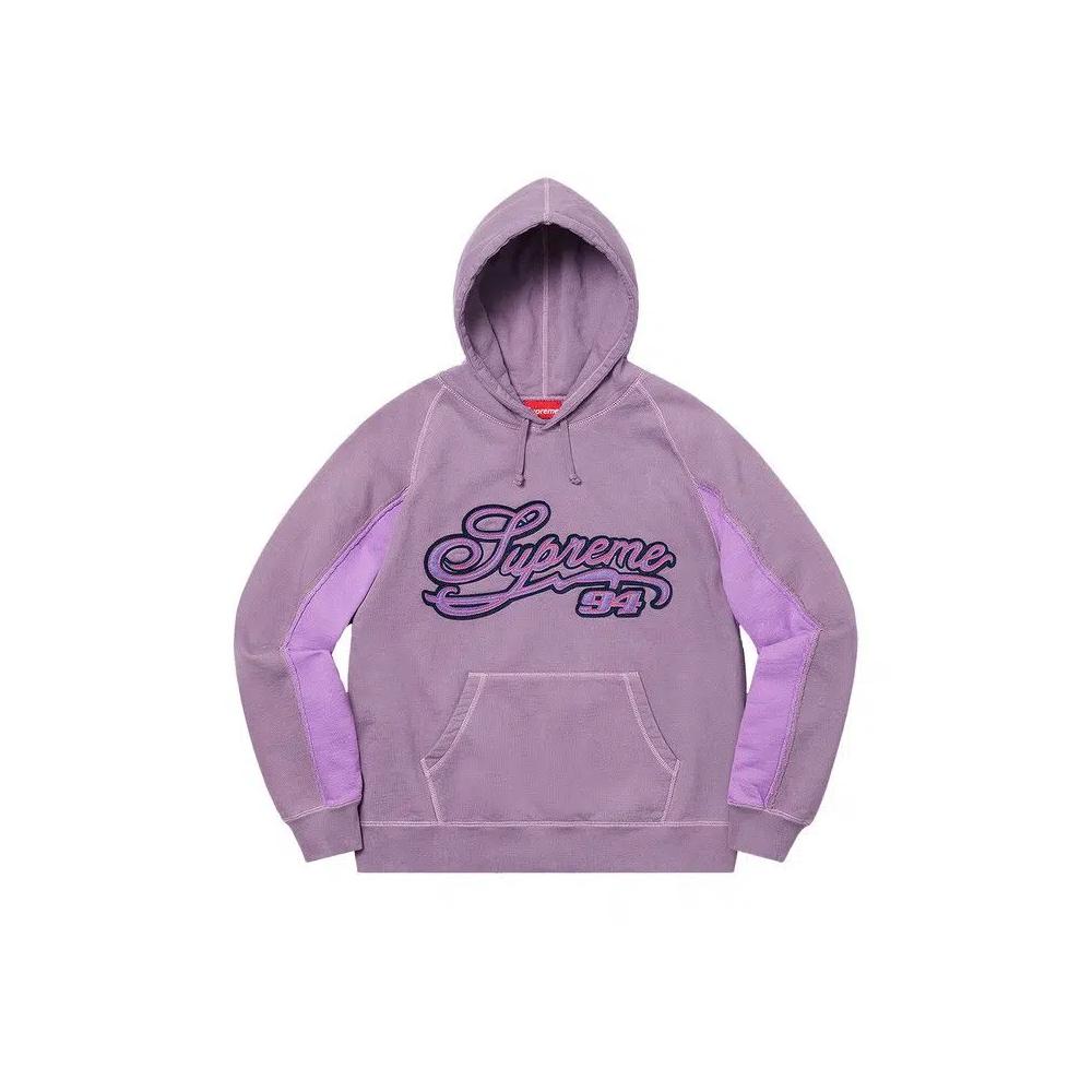 Худи Supreme Paneled Script Hooded Sweatshirt 'Dusty Purple' 1