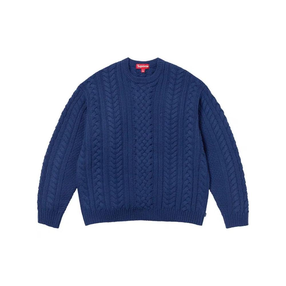 Свитеры Supreme Appliqué Cable Knit Sweater 'Темно-синий' 1